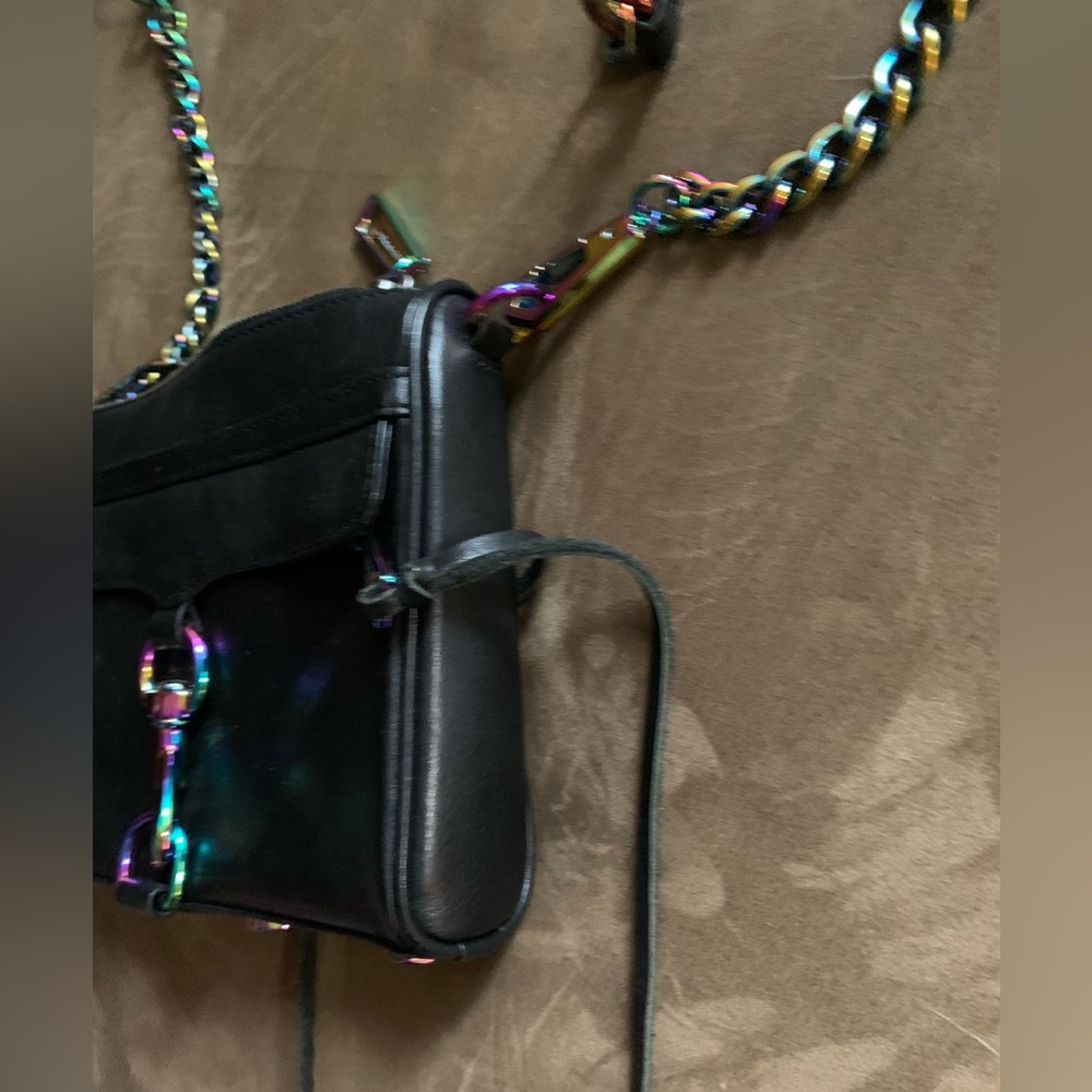 Rebecca Minkoff Mini MAC Oil Slick Iridescent Crossbody Shoulder Bag Purse EUC - Picture 9 of 16
